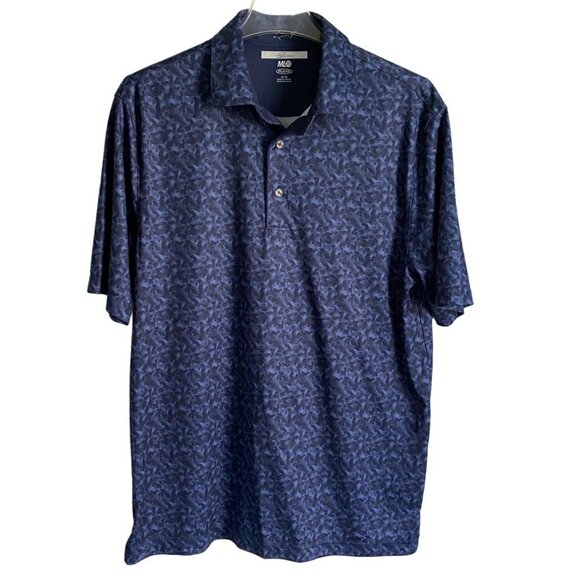 Greg Norman ML75 Play Dry Shark Print Polo Shirt Men's Medium New NWOT - Picture 1 of 9